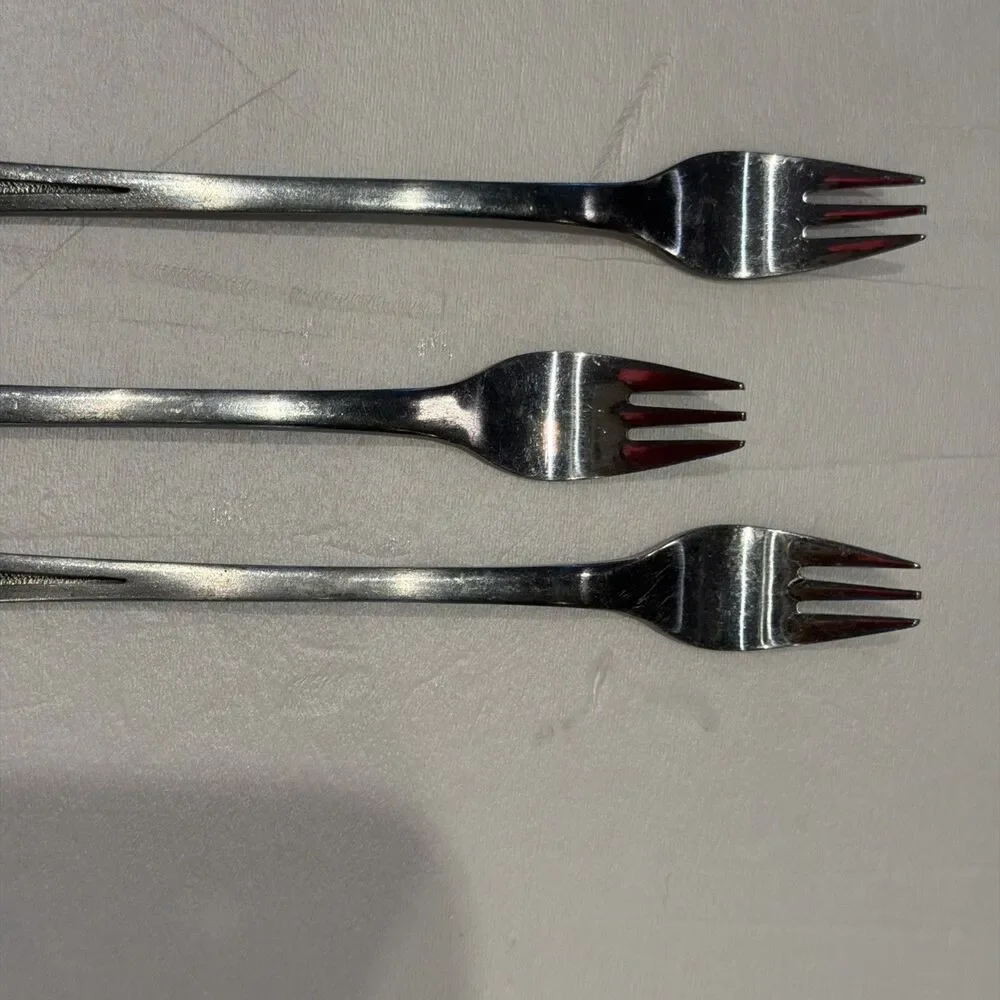 Northland Oneida Pasadena Seafood Forks Lot 3 Stainless Flatware VTG MCM shrimp
